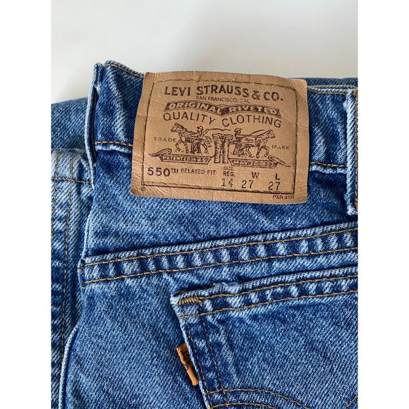 Vintage 550 Orange Tag Levi Strauss Girls Size 14 Relaxed Fit Jeans- 100% Cotton - Picture 4 of 11